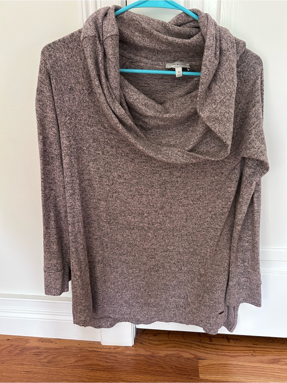 Cozy Cowl Neck Sweater - Mauve Heather